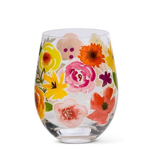 Fiesta Floral Stemless Wine Glass - Set of 4