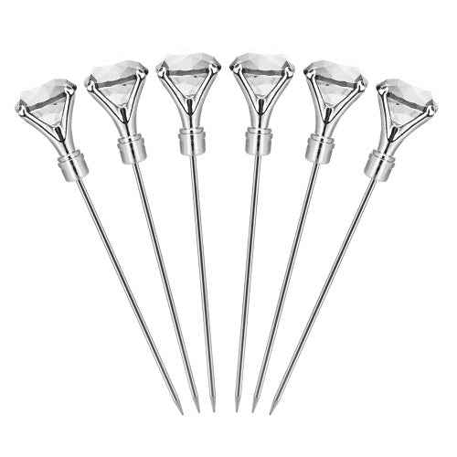 Final Touch Clear Diamond Cocktail Picks - Set of 6