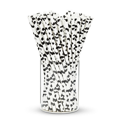 Cow Print Paper Straws - Box of 100