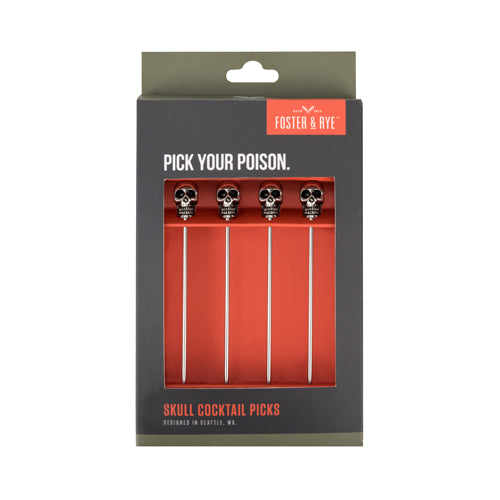 Pick Your Poison Skull Cocktail Picks - Set of 4