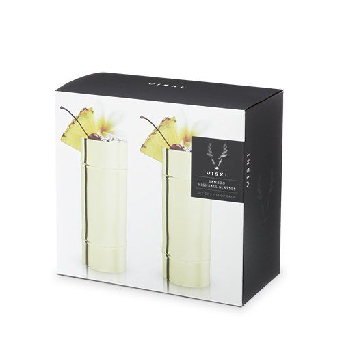 Gold Bamboo Highball Glasses by Viski