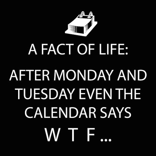 Cocktail Napkins: A fact of life: After Monday and Tuesday even the calendar says WTF...