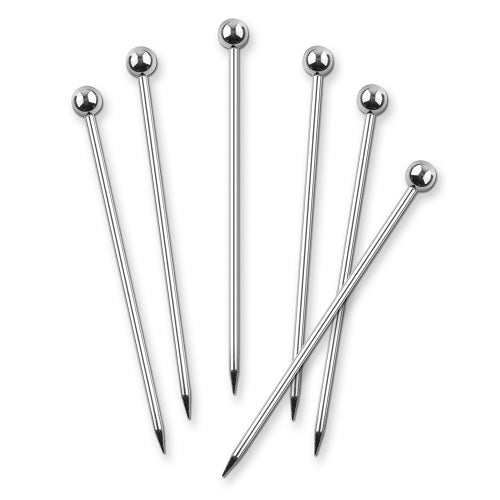 Final Touch Stainless Steel Cocktail Picks - Set of 6