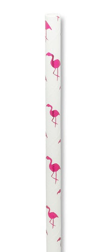 Pink Flamingo Paper Straws - Box of 100