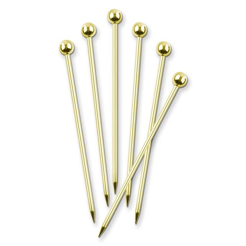 Final Touch Brass Gold Cocktail Picks - Set of 6