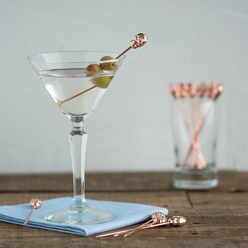 Copper Skull Cocktail Pick