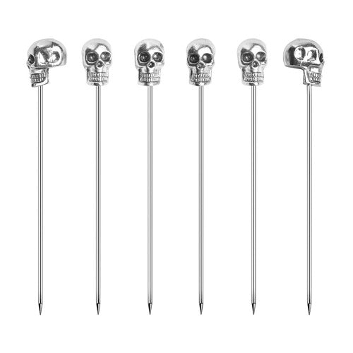 Final Touch Brainfreeze Skull Cocktail Picks - Set of 6