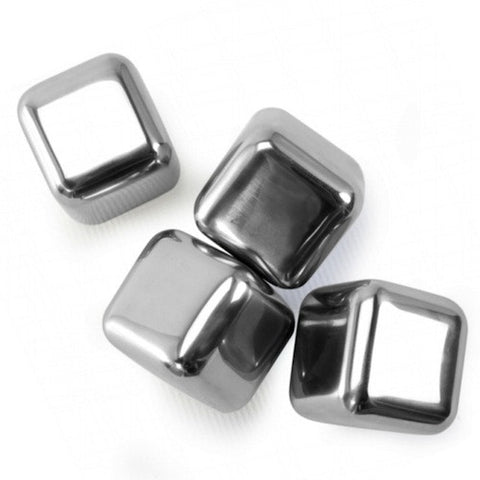 Stainless Steel Ice Cubes, Set of 4