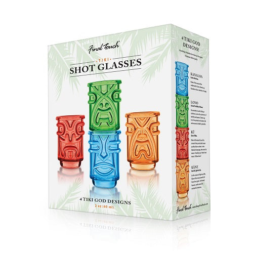 Final Touch Set of 4 Tiki Shot Glasses (Coloured)