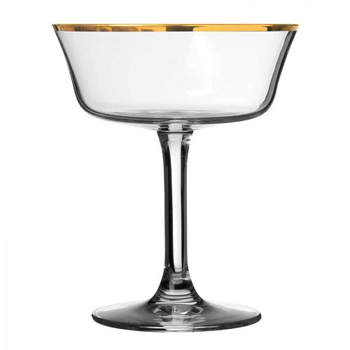 Retro Fizzio Gold Rim Coupe - Set of 6