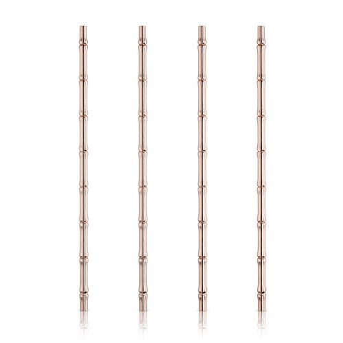 Viski Copper Bamboo Straws - Set of 4