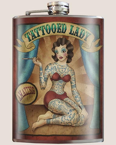 Tattooed Lady Flask