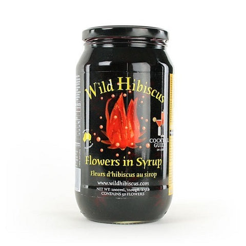 Wild Hibiscus Flowers in Syrup, 50 Flower Jar