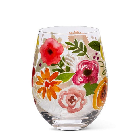 Fiesta Floral Stemless Wine Glass - Set of 4