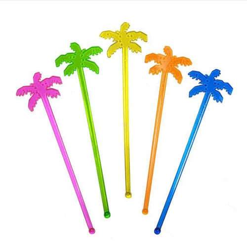 Colour Palm Tree Shaped Stirrers (Bag of 100)