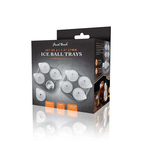 Final Touch 1.5" Silicone 4 Ice Ball Tray - Set of 2