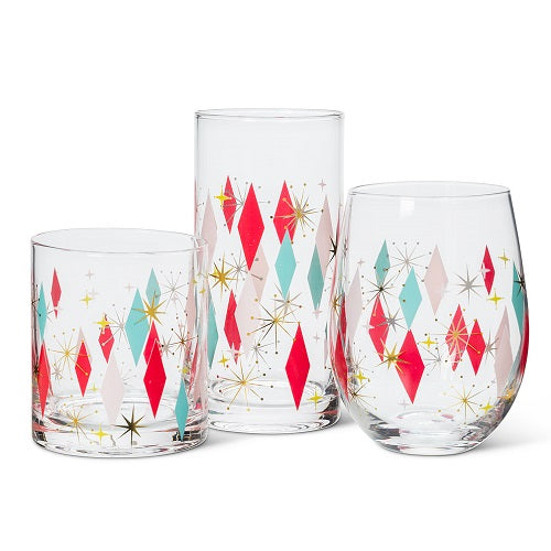 Bowlerama Deco Stemless Wine Glass - Set of 4