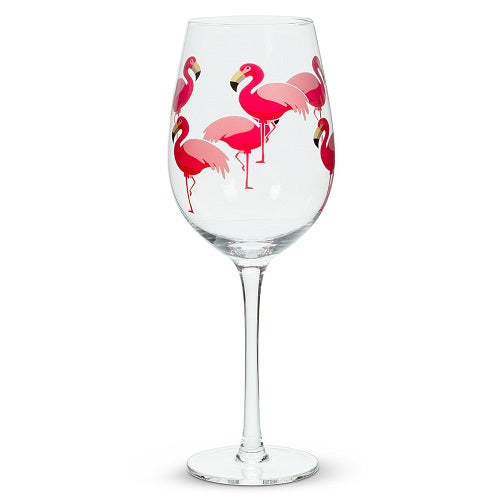 Flamingo Wine Glass with Stem - Set of 4