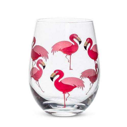 Flamingo Stemless Wine Glass - Set of 4