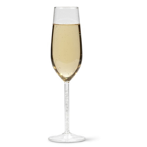 Champagne Flute with Crystal Gem Stem - Set of 4
