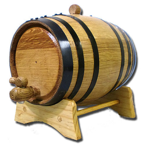 American White Oak Barrel, 3 Litre with Black Hoops