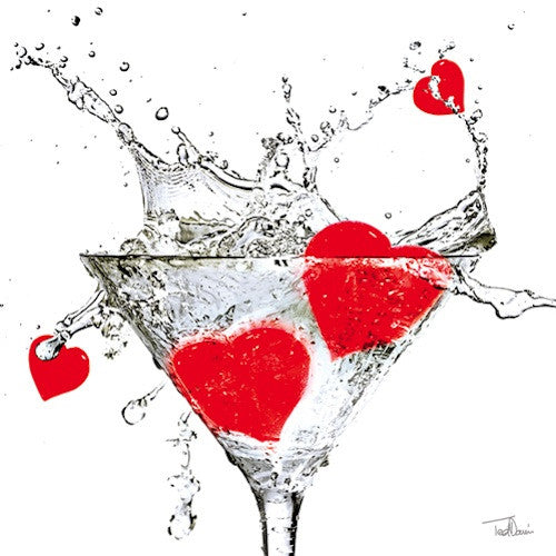 Cocktail Napkins: Hearts and Martinis