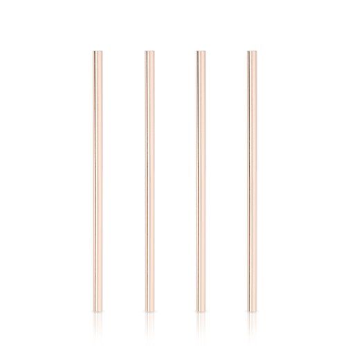 Viski Wide Copper Cocktail Straws - Set of 4