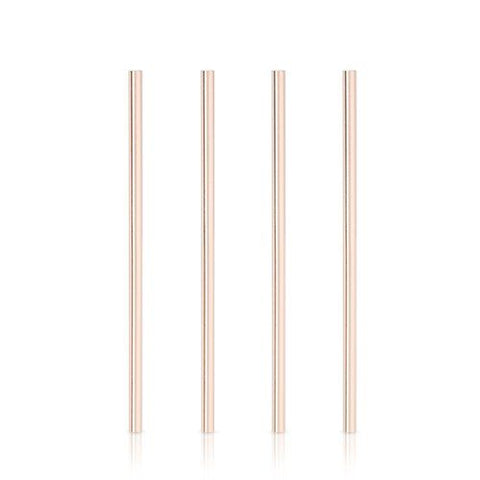Viski Wide Copper Cocktail Straws - Set of 4