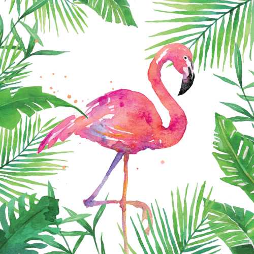 Cocktail Napkins: Tropical Flamingo