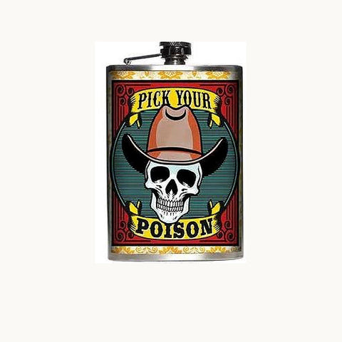 Pick Your Poison Skull Flask