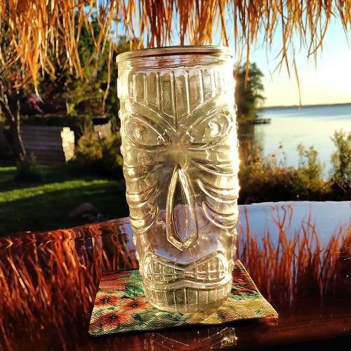 Clear Tribal Tiki Glass Tall, 20 oz