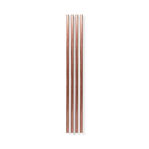 Metal Straws, Copper, 10 inch - Set of 4