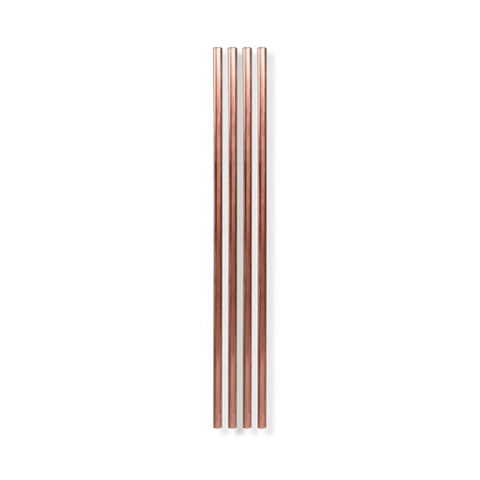 Metal Straws, Copper, 10 inch - Set of 4