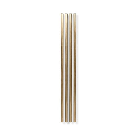 Metal Straws, Gold, 10 inch - Set of 4