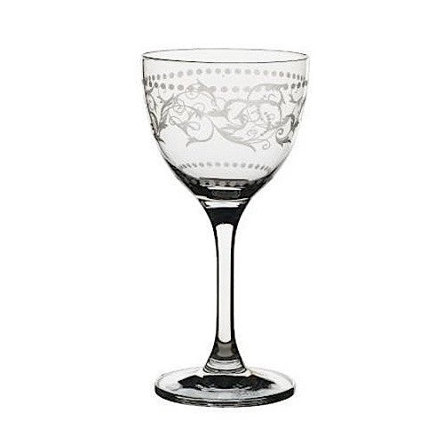 Nick and Nora Cocktail Glass, Vintage Dots - Set of 6