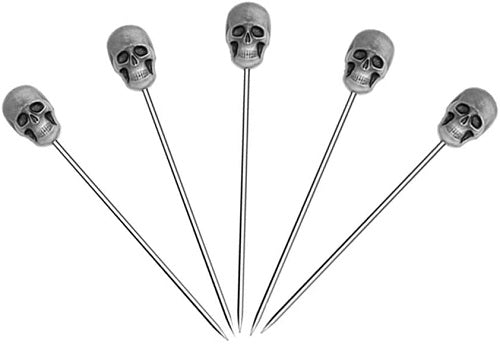 TCB Gunmetal Skull Cocktail Pick - Set of 5