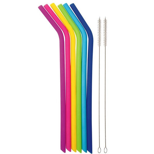 Reusable Silicone Straws - Set of 6