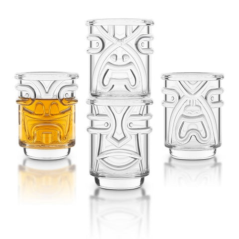 Final Touch Set of 4 Tiki Shot Glasses (Clear)