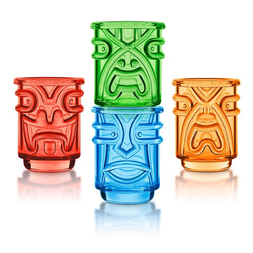 Final Touch Set of 4 Tiki Shot Glasses (Coloured)