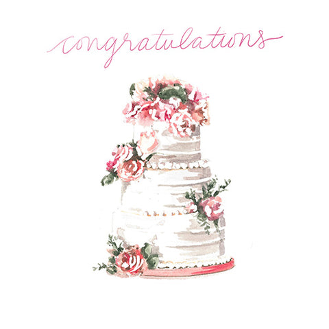 Congratulations Wedding Cake Greeting Card - Blank