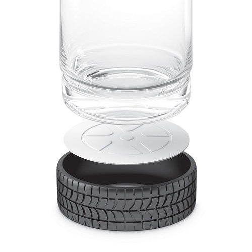 Final Touch Wheel'n 12 oz / 350 ml Glasses with Ice Cube Moulds - 4 Piece Set