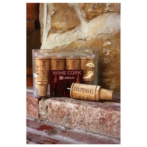 Wine Cork Shaped Candles, Set of 4