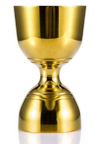 TCB Hourglass Jigger Gold 1 x 2 oz