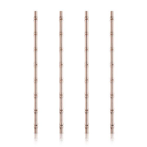 Viski Copper Bamboo Straws - Set of 4