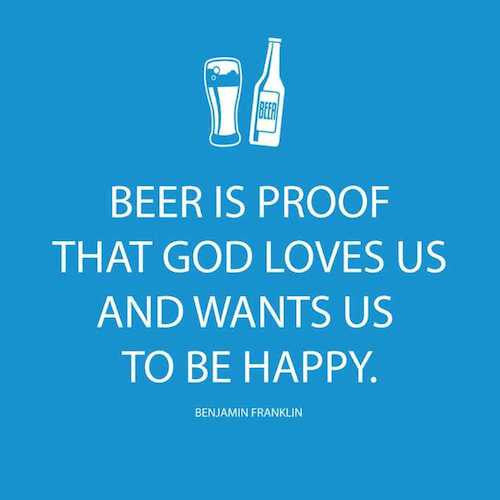 Cocktail Napkins: Beer is proof god loves us and wants us to be happy. ~Benjamin Franklin