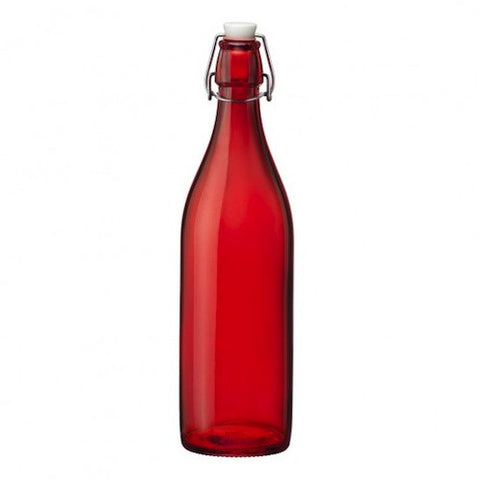 Decanter Bottle with Swing-Top Cap, Red