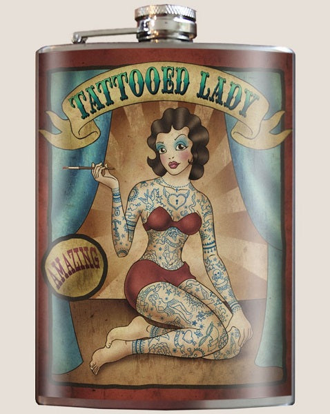 Tattooed Lady Flask