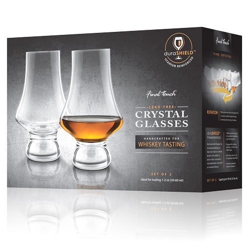 Final Touch Crystal Whiskey Tasting Glasses - Set of 2