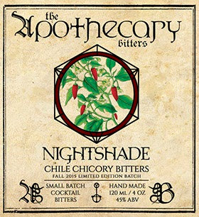 Apothecary Nightshade Chile Chickory Bitters, 4 oz (seasonal)