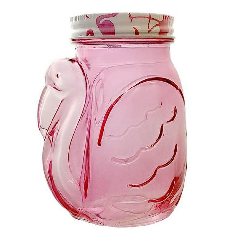 Pink Flamingo Mason Jar